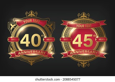 Anniversary badge template with 40th and 45th
