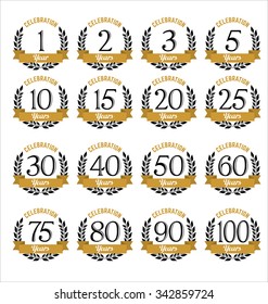 Anniversary Badges Gold and Black Color