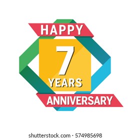 Anniversary Banner Celebration 7 Years Stock Vector (royalty Free 