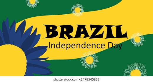 Anniversary banner Independence of Brazil. Holiday banner for website header background. Vector illustration with lettering.