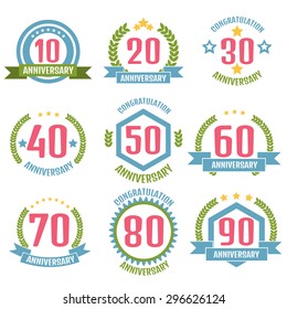 Anniversary banner, logo set.