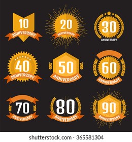 Anniversary banner, logo set.