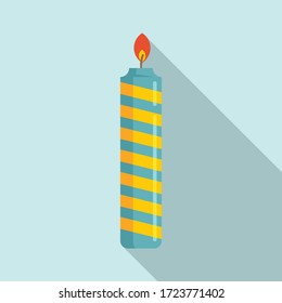 Anniversary birthday candle icon. Flat illustration of anniversary birthday candle vector icon for web design