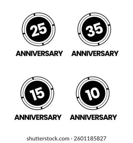 anniversary black colors with white background  