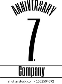 Anniversary black number seven logo