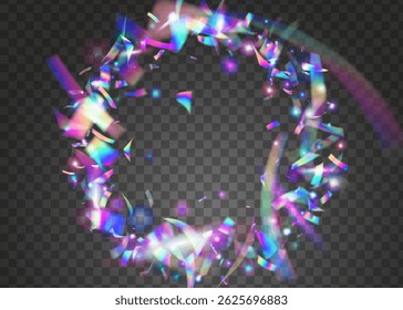 Anniversary Burst. Celebrate Ribbon. Falling Paper. Pink Glare Glitter. Happy Pattern. Unicorn Tinsel. Art Holographic Explosion. 3d Confetti. Blue Anniversary Burst