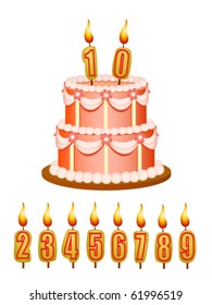 anniversary cake with candles