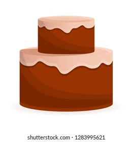 Anniversary cake icon. Cartoon of anniversary cake vector icon for web design isolated on white background