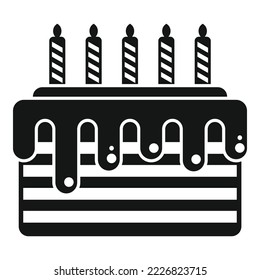 Icono de pastel de aniversario vector simple. Fiesta de cumpleaños. Comida con crema