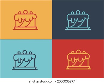 Anniversary Cake Logo Template, Simple Flat Icon Of celebration,cake,birthday