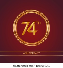 anniversary card design template with red background