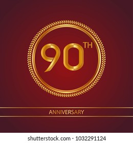 anniversary card design template with red background