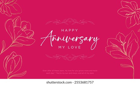 Anniversary card Text Design Vector For Marriage Date. Happy anniversary my love text for husband and wife.
