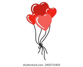 Anniversary Celebrate with Heart Red Balloon