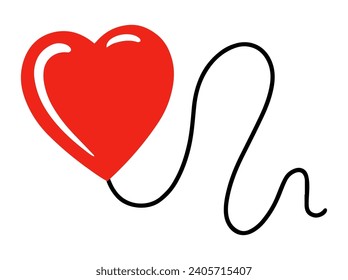 Anniversary Celebrate with Heart Red Balloon
