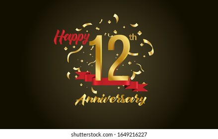 Anniversary celebration background. with the 12th number in gold and with the words golden anniversary celebration.