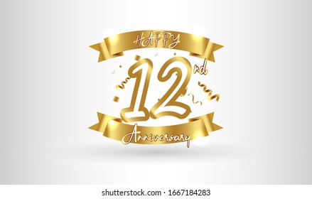 Anniversary celebration background. with the 12th number in gold and with the words golden anniversary celebration.