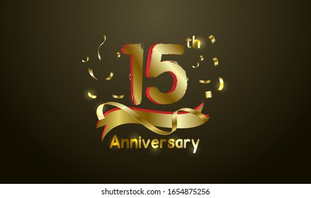 Anniversary celebration background. with the 15th number in gold and with the words golden anniversary celebration.