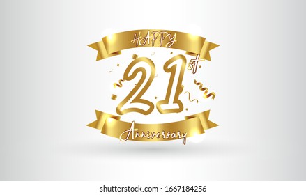 Anniversary celebration background. with the 21st number in gold and with the words golden anniversary celebration.