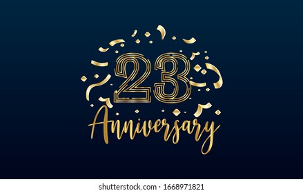 Anniversary Celebration Background 23rd Number Gold Stock Vector ...