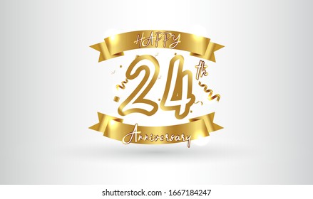 Anniversary celebration background. with the 24th number in gold and with the words golden anniversary celebration.