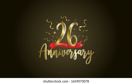 Anniversary celebration background. with the 26th number in gold and with the words golden anniversary celebration.