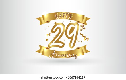 Anniversary celebration background. with the 29th number in gold and with the words golden anniversary celebration.