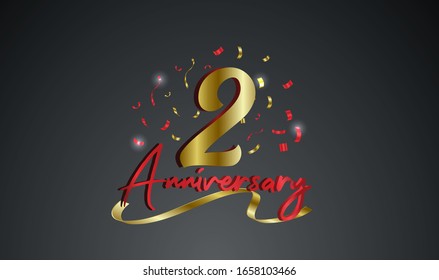 Anniversary celebration background. with the 2nd number in gold and with the words golden anniversary celebration.
