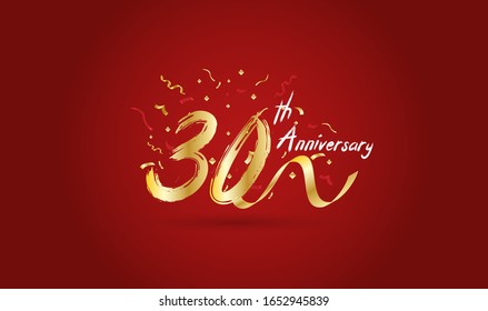 Anniversary celebration background. with the 30th number in gold and with the words golden anniversary celebration.