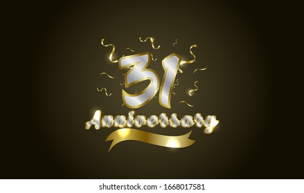 Anniversary celebration background. with the 31st number in gold and with the words golden anniversary celebration.