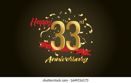Anniversary celebration background. with the 33rd number in gold and with the words golden anniversary celebration.