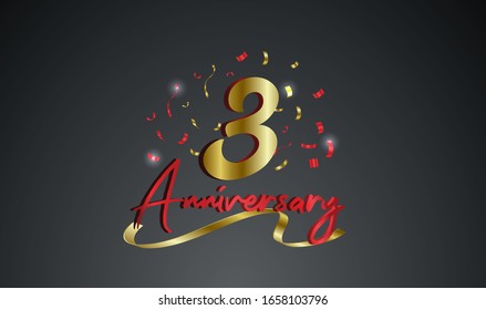 Anniversary celebration background. with the 3rd number in gold and with the words golden anniversary celebration.