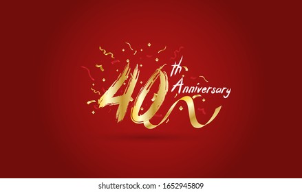 Anniversary celebration background. with the 40th number in gold and with the words golden anniversary celebration.