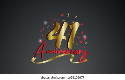 Anniversary celebration background. with the 41st number in gold and with the words golden anniversary celebration.