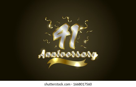 Anniversary celebration background. with the 41st number in gold and with the words golden anniversary celebration.