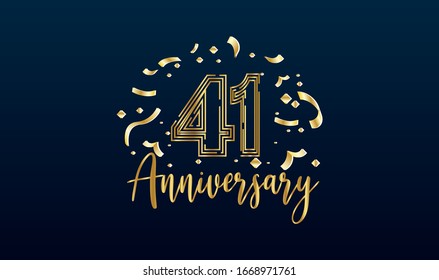 Anniversary Celebration Background 41st Number Gold Stock Vector ...