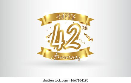 Anniversary celebration background. with the 42nd number in gold and with the words golden anniversary celebration.