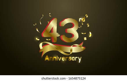 Anniversary Celebration Background 37th Number Gold Stock Vector ...