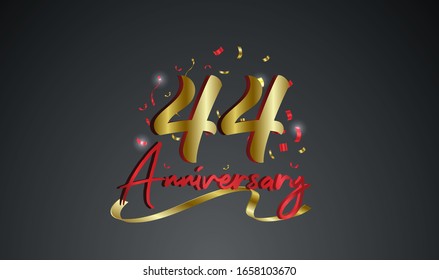 Anniversary celebration background. with the 44th number in gold and with the words golden anniversary celebration.