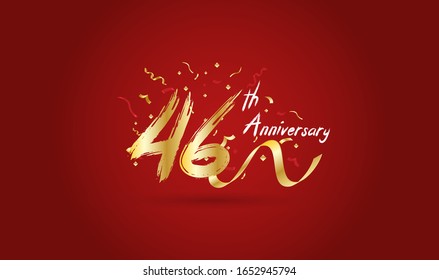 Anniversary celebration background. with the 46th number in gold and with the words golden anniversary celebration.