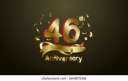 Anniversary celebration background. with the 46th number in gold and with the words golden anniversary celebration.
