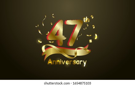 Jubiläumsfeier, Hintergrund. mit der 47. Zahl in Gold und mit den Worten Goldene Jubiläumsfeier.