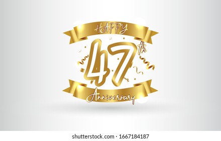 Anniversary celebration background. with the 47th number in gold and with the words golden anniversary celebration.
