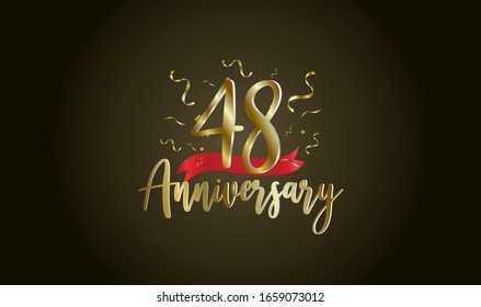 Anniversary celebration background. with the 48th number in gold and with the words golden anniversary celebration.