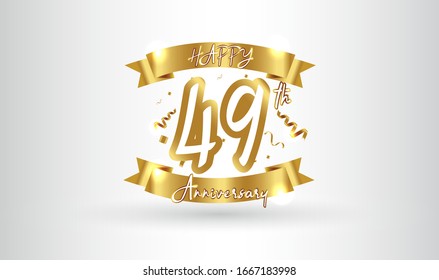 Anniversary celebration background. with the 49th number in gold and with the words golden anniversary celebration.