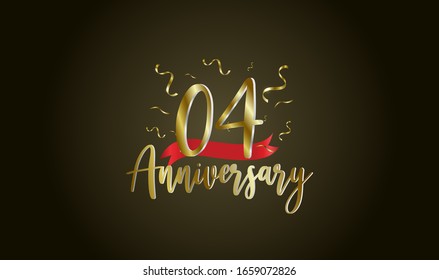 Anniversary celebration background. with the 4th number in gold and with the words golden anniversary celebration.