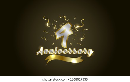Anniversary celebration background. with the 4th number in gold and with the words golden anniversary celebration.