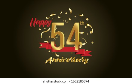 Anniversary celebration background. with the 54th number in gold and with the words golden anniversary celebration.