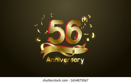Anniversary celebration background. with the 56th number in gold and with the words golden anniversary celebration.