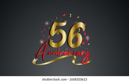 Anniversary celebration background. with the 56th number in gold and with the words golden anniversary celebration.